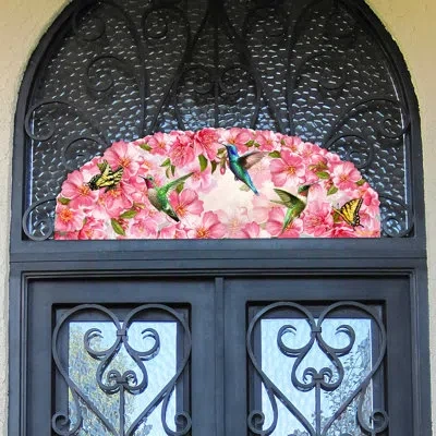 Designocracy Hummingbirds In Spring Over Door Art Wooden Christmas Decoration By D. Gelsinger In Pink
