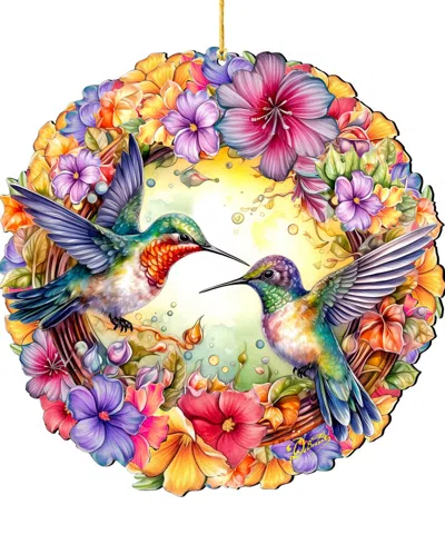 Designocracy Hummingbirds Wreath Christmas Ornament In Multi