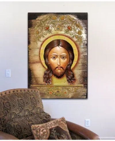 Designocracy Icon The Holy Face Wall Art On Wood 16" In Multi