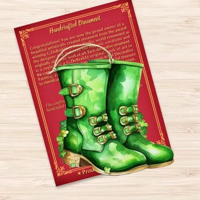 Designocracy Irish Green Boots Wooden Ornaments By G. Debrekht