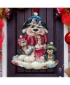 Designocracy Jamie Mills Price Christmas Dog And Penguin Wall Decor In Multi