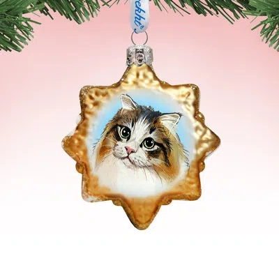Designocracy Kitty Cat Holiday Shaped Ornament
