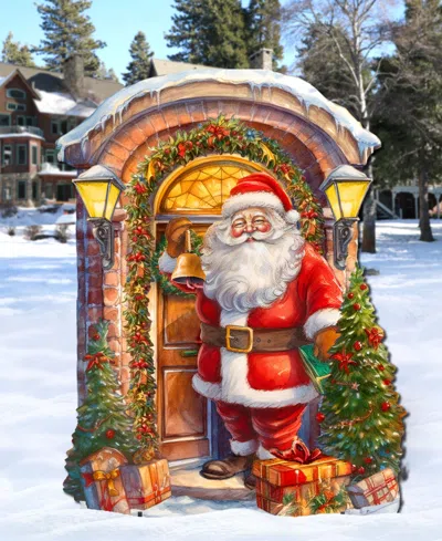 Designocracy Knocking The Door Santa 32" Christmas Outdoor Lawn Decor G. Debrekht In Multi Color