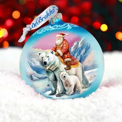 Designocracy Large Glass Ornament  Ball Ornament In Blue