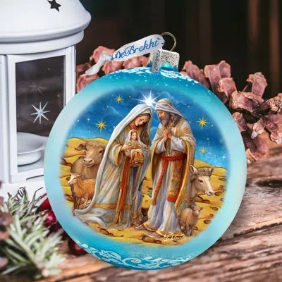 Designocracy Large Glass Ornament  Ball Ornament In Blue