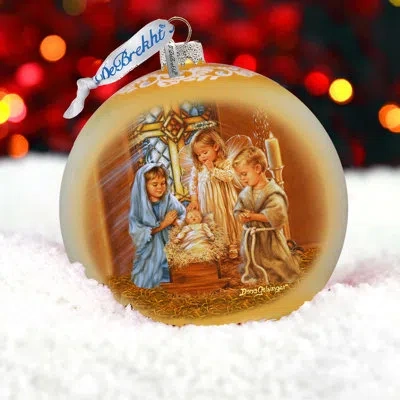 Designocracy Large Glass Ornament  Ball Ornament In Gold
