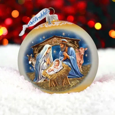 Designocracy Large Glass Ornament  Ball Ornament In Gold