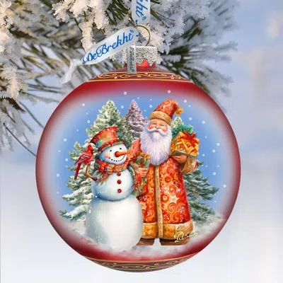 Designocracy Large Glass Ornament  Ball Ornament In Red