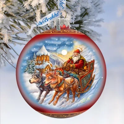 Designocracy Large Glass Ornament  Ball Ornament In Red