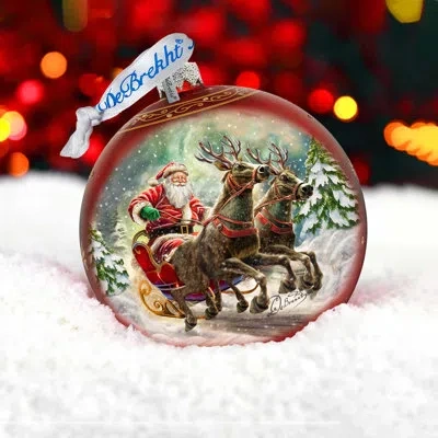 Designocracy Large Glass Ornament  Ball Ornament In Red