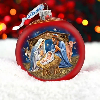 Designocracy Large Glass Ornament  Ball Ornament In Red