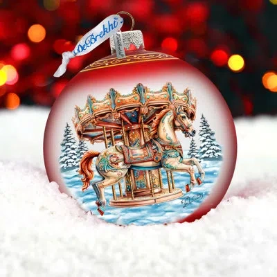 Designocracy Large Glass Ornament  Ball Ornament In Red