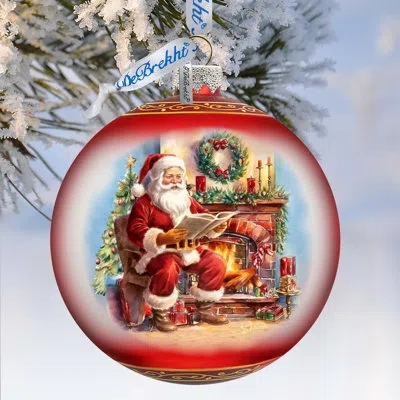 Designocracy Large Glass Ornament  Ball Ornament In Red