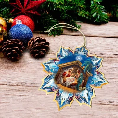 Designocracy Large Wooden Ornament Christmas Decorative Accent