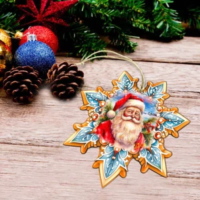 Designocracy Large Wooden Ornament Christmas Decorative Accent
