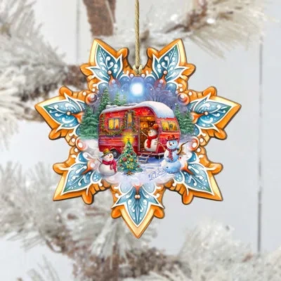Designocracy Large Wooden Ornament Christmas Landscape & Nature Decorative Accent
