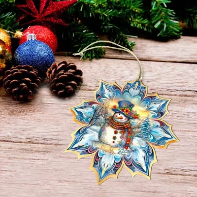 Designocracy Large Wooden Ornament Christmas Landscape & Nature Decorative Accent