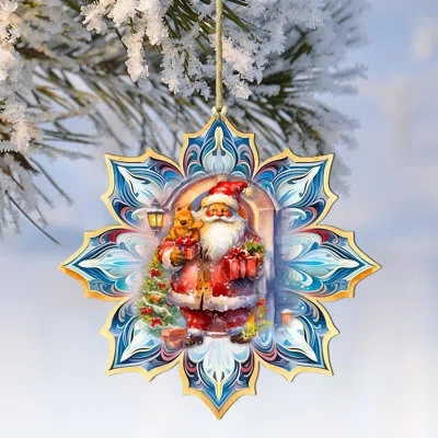 Designocracy Large Wooden Ornament Christmas People Decorative Accent