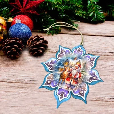 Designocracy Large Wooden Ornament Christmas People Decorative Accent