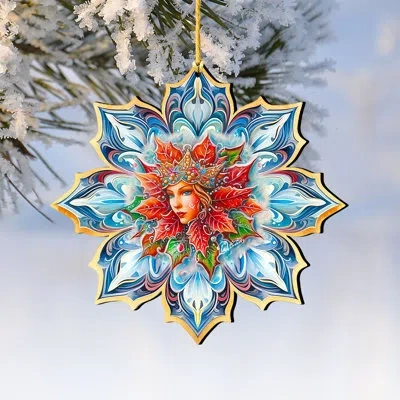 Designocracy Large Wooden Ornament Christmas People Decorative Accent