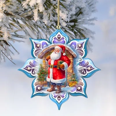 Designocracy Large Wooden Ornament Christmas People Decorative Accent