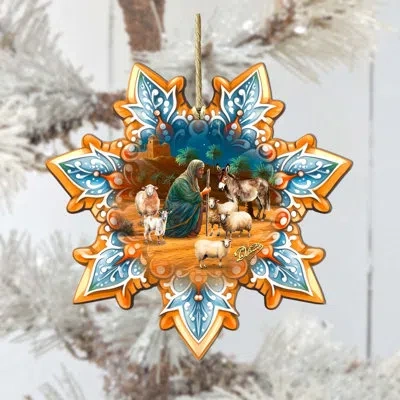 Designocracy Large Wooden Ornament Christmas Religious & Spiritual Decorative Accent