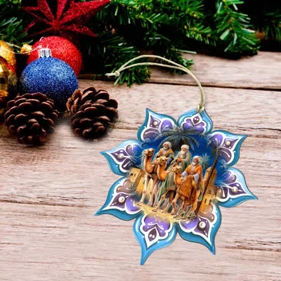 Designocracy Large Wooden Ornament Christmas Religious & Spiritual Decorative Accent