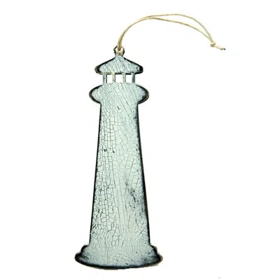 Designocracy Light House Rustic Wooden Ornament In Multicolor