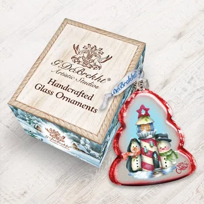 Designocracy Lighthouse Penguin And Snowman Keepsake Holiday Shaped Ornament