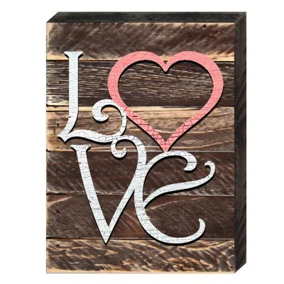 Designocracy Love Wall Décor In Brown;pink