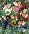Designocracy Loving Angels Wooden Ornaments Set Of 6 By Jamie Mills-price