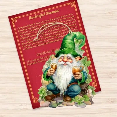 Designocracy Lucky Leprechaun Wooden Ornaments By G. Debrekht In White;green;yellow