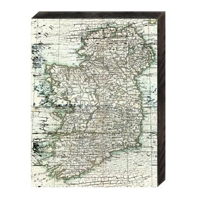 Designocracy Map Of Ireland Rustic Wooden Wall Décor In Green;beige