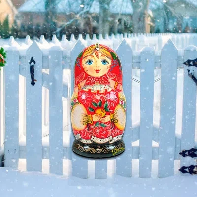 Designocracy Mariska Nested Doll Shape, Wooden Decorative Door Hanger In Multicolor