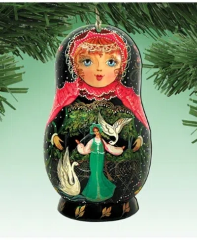 Designocracy Matreshka Doll Wooden Ornaments, Set Of 2 In Multi