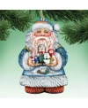 Designocracy Matreshkas Santa Wooden Christmas Ornament Set Of 2 In Multi