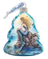 Designocracy Mermaid Christmas Glass Ornaments In Multi