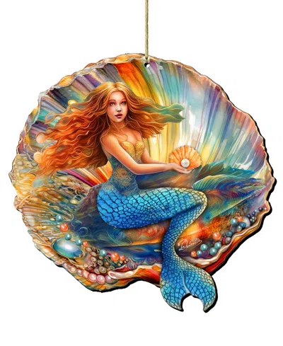 Designocracy Mermaid In The Shell Christmas Ornament In Multi