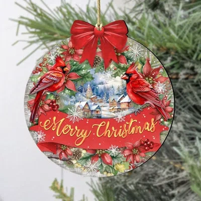 Designocracy Merry Christmas Wooden Ornament In Multicolor