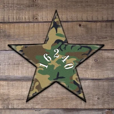 Designocracy Military Star 1-line Hanging Sign