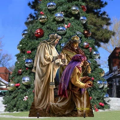 Designocracy Miracle Nativity Three Kings Home And Outdoor Decor Lawn Art/figurine In White,brown
