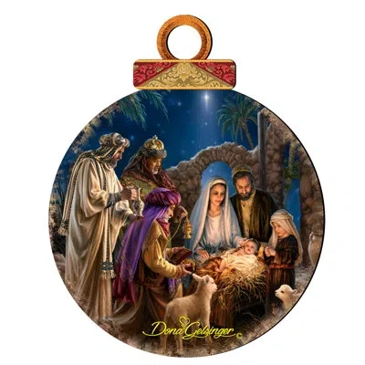 Designocracy Miracle Nativity Wooden Holiday Shaped Ornament