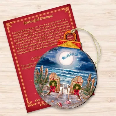Designocracy Moonlight Christmas Holiday Wooden Ornaments By D. Gelsinger In Blue