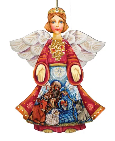 Designocracy Nativity Christmas Angel Ornament In Multi