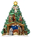 Designocracy Nativity Christmas Tree Garden Indoor Decor In Multi