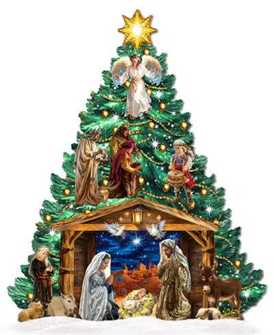 Designocracy Nativity Christmas Tree Garden Indoor Decor In Multi