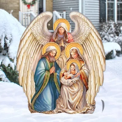 Designocracy Nativity With Angel Figurine In Multi