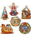 Designocracy Nativity Wooden Clip-on Ornaments, Set Of 6 In Multi
