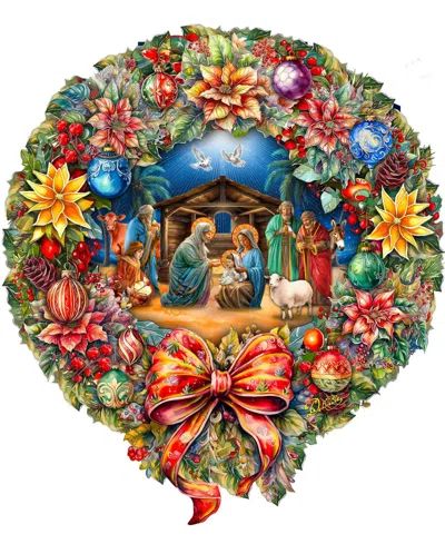 Designocracy Nativity Wreath Holiday Door Decor In Multi