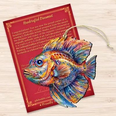 Designocracy Nautical Christmas Decor - Colorful Fish Wooden Ornaments By G.debrekht In Blue;yellow